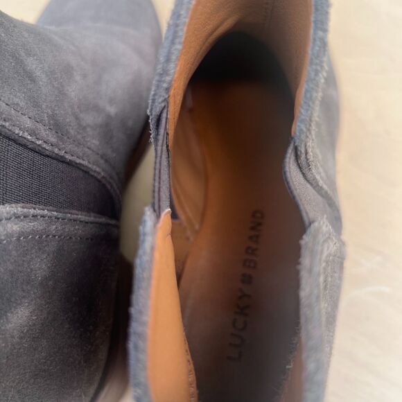 Lucky Brand Pogan Suede Leather Ankle Boots Brown Size 8 - Picture 6 of 11